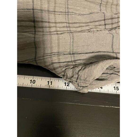 Transit Par Such Womens Pants Medium Gray Linen Plaid Tapered Leg Avant Garde - Picture 5 of 7